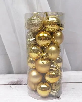 3cm diameter plastic Christmas baubles with shiny matte electroplated finish in multiple colours