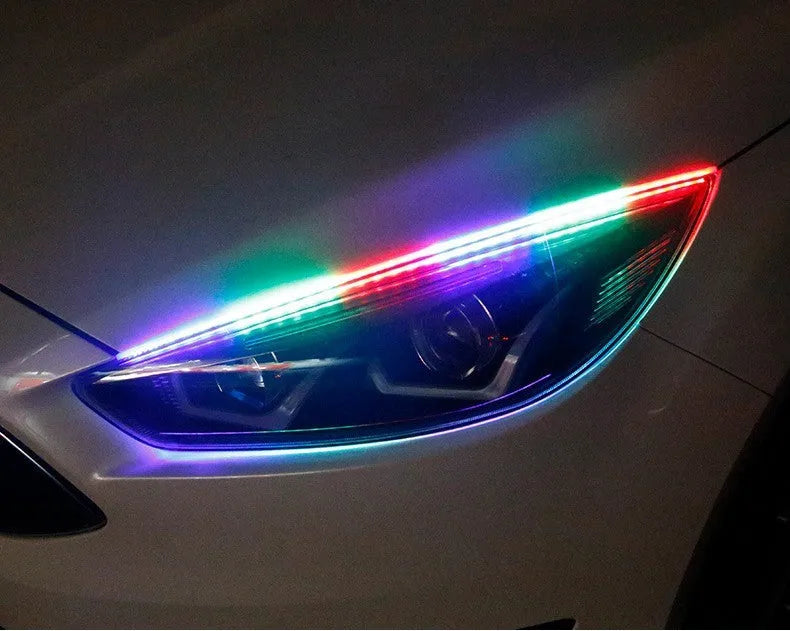 RGB colour-changing LED daytime running lights with remote control in 30cm, 45cm, and 60cm lengths