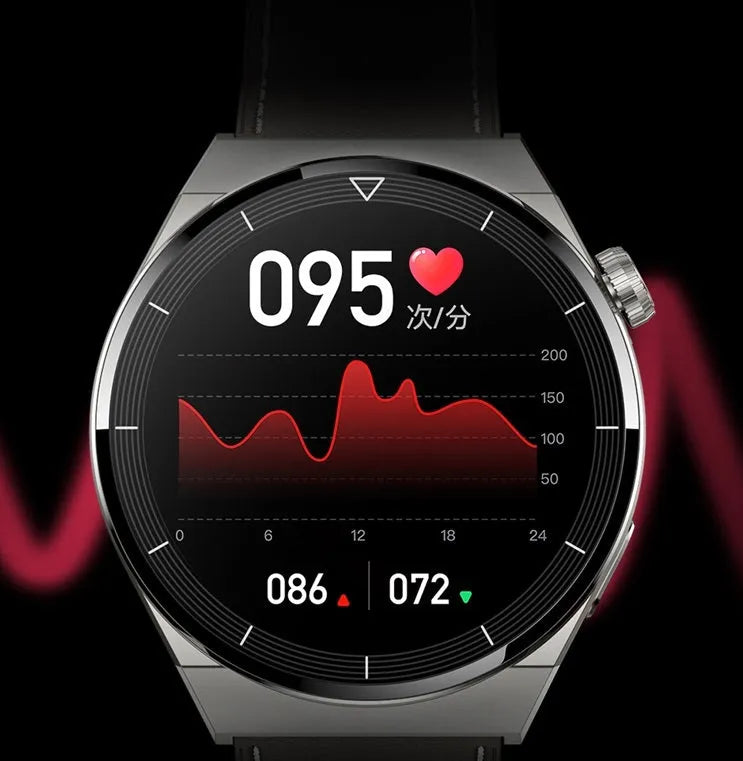 Round Bluetooth smart watch with NFC and calling functions on silicone band