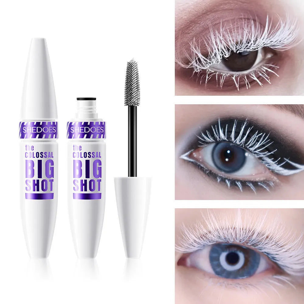 White waterproof mascara tube with 10ML capacity for lash shaping and curling