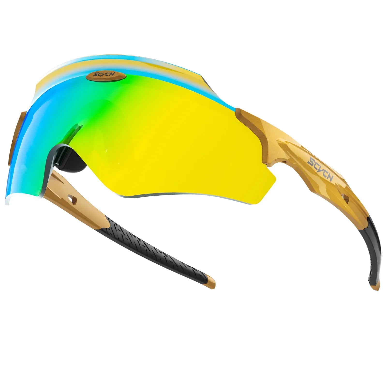 TR frameless windproof sports goggles with a colourful integrated lens, shown in multiple style colours.