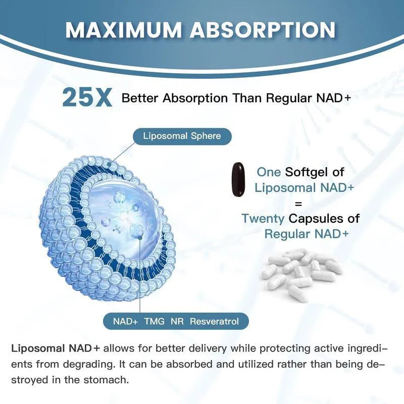 Nicotinamide mononucleotide gel capsules bottle showing 120 or 60 pieces dietary supplement