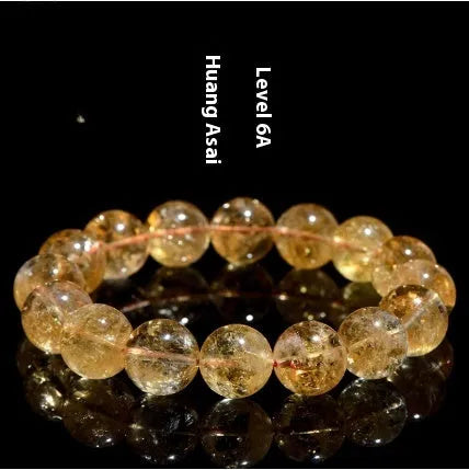 Natural citrine Asestelle bracelet handmade gemstone jewellery Brazilian yellow violent yellow stones