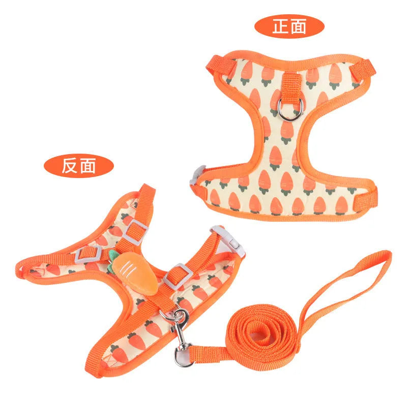 Reflective chest strap vest-style dog walking lead for small dogs in avocado colour.