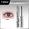 Waterproof mascara in steel tube with black and brown colour options and optional eyelash curler