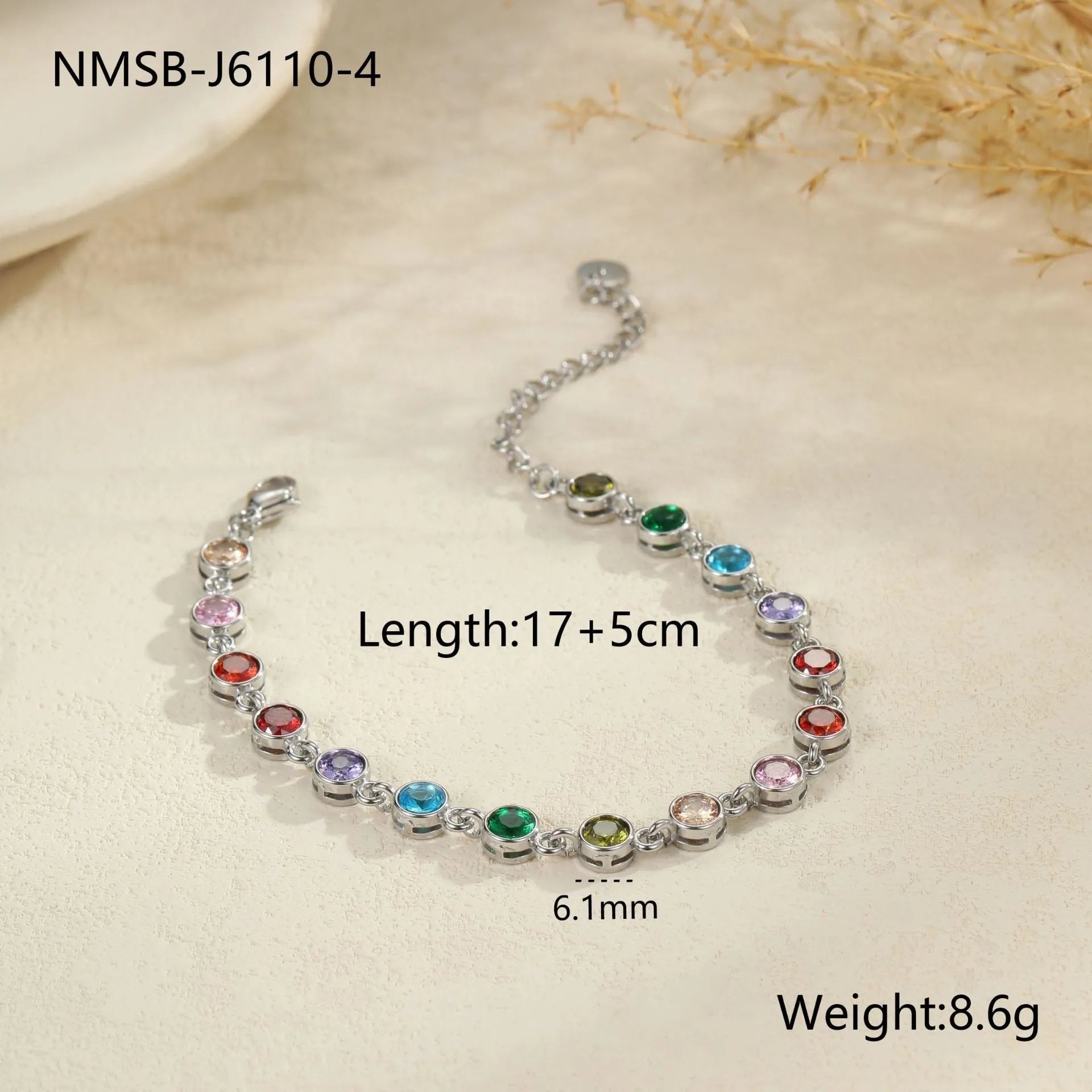 Women's stainless steel bracelet with 18K electroplating in gold or silver with geometric shapes