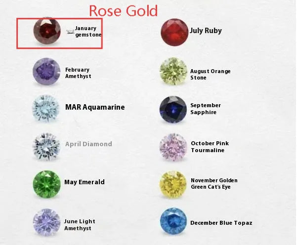 Zircon birthstone necklace on titanium steel princess chain with electroplated finish options