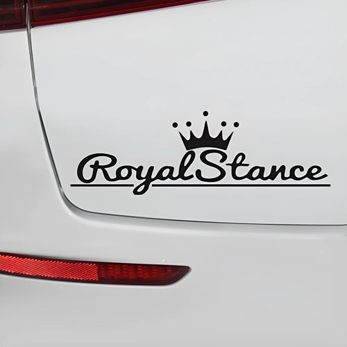 Reflective crown design vinyl car sticker in black, white or colour, measuring 30cm by 12cm.