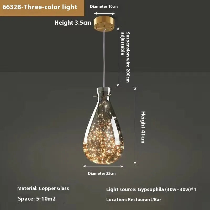 Modern glass droplight chandelier with adjustable height in contemporary lighting design
