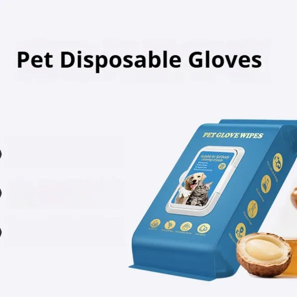 Disposable pet gloves for cat and dog bath cleaning in multi-pack options
