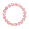 Natural white strawberry quartz crystal bracelet with 10-10.8mm polished beads on elastic cord