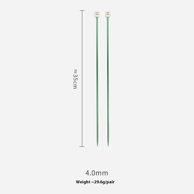 Set of lengthened crochet hooks with protective caps in sizes from 2.0mm to 10.0mm.