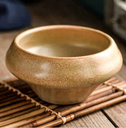 Porcelain Japanese soup bowl in stone conch shape with underglaze finish