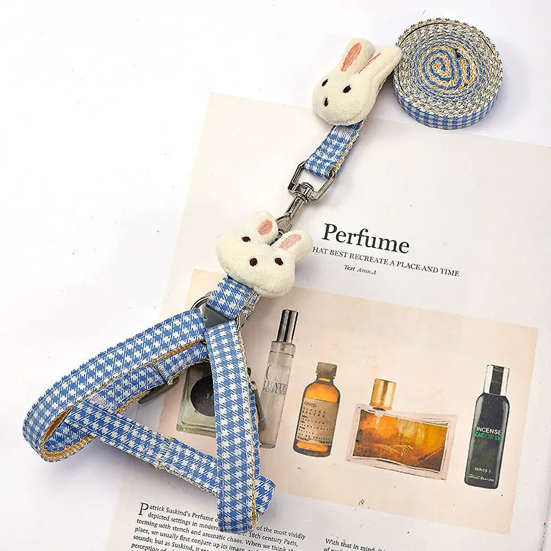 Small dog harness and leash set with quick release buckles in multiple colours