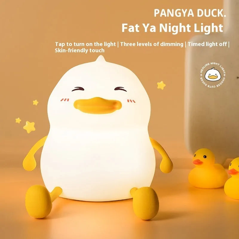 Chubby night light desktop lamp with phone holder function showing dimensions