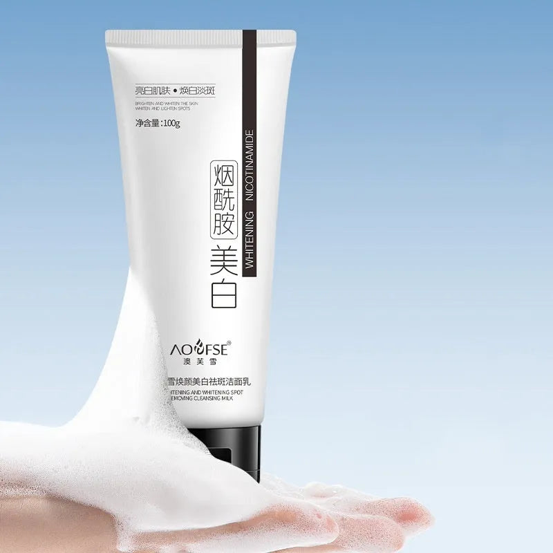 100ml white cream facial cleanser for whitening, freckle removal and pore cleansing
