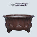 Handmade antique style purple clay succulent flower pot measuring 37cm wide and 20cm high.
