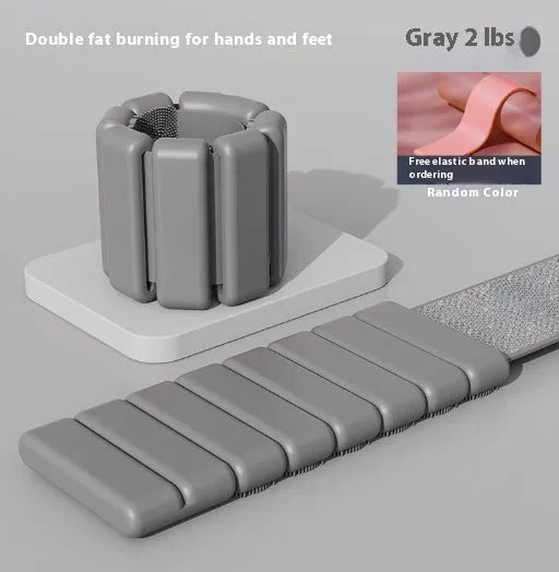 Silicone weight-bearing fitness bracelet with Velcro strap and detachable weights in various colours