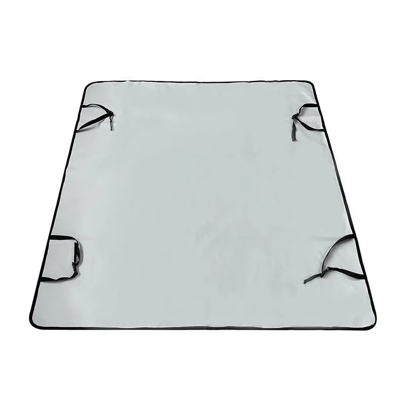 Waterproof car rear seat pet mat with non-slip backing in grey with dog footprint pattern