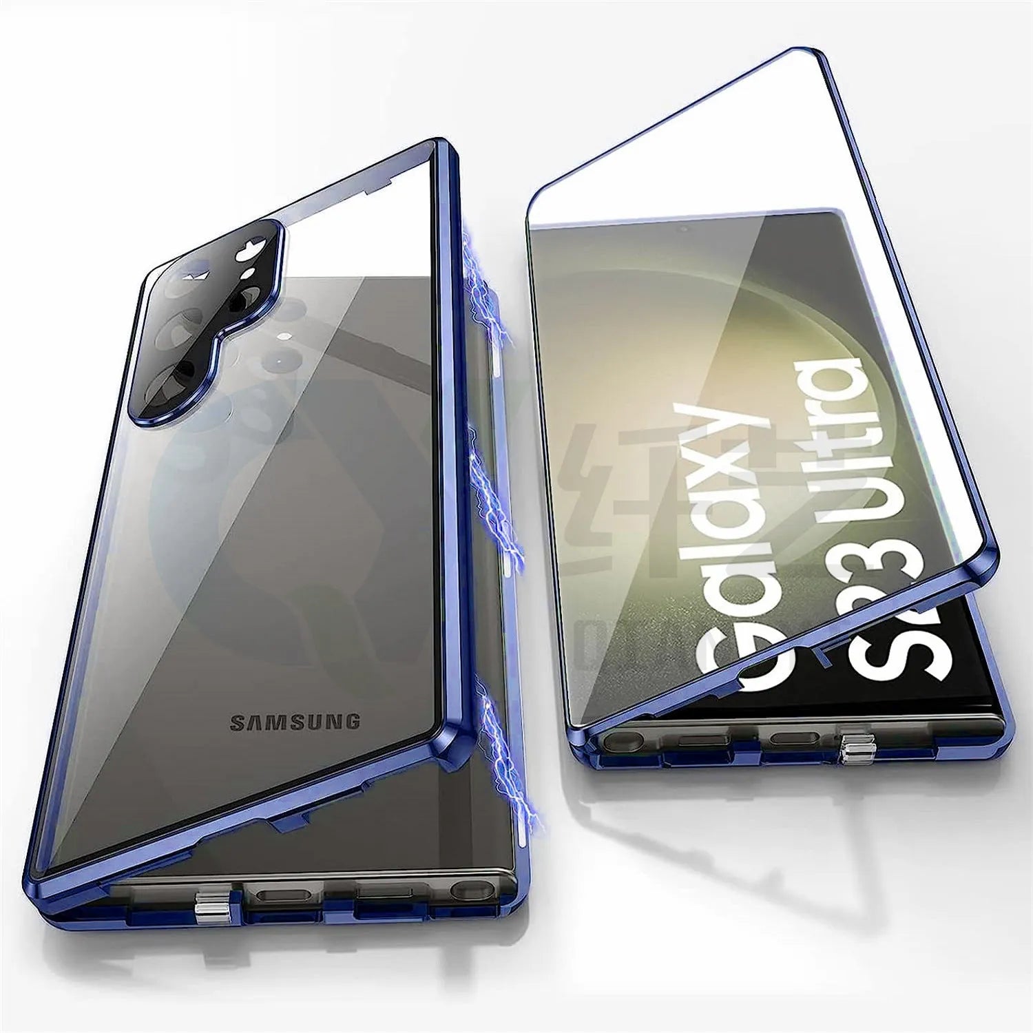 Samsung S24 Ultra phone case with integrated mirror and magnetic back in multiple colour options.