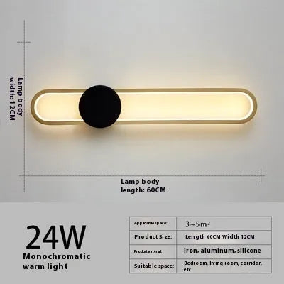 Modern minimalist circular wall lamp with iron shade and warm LED lighting
