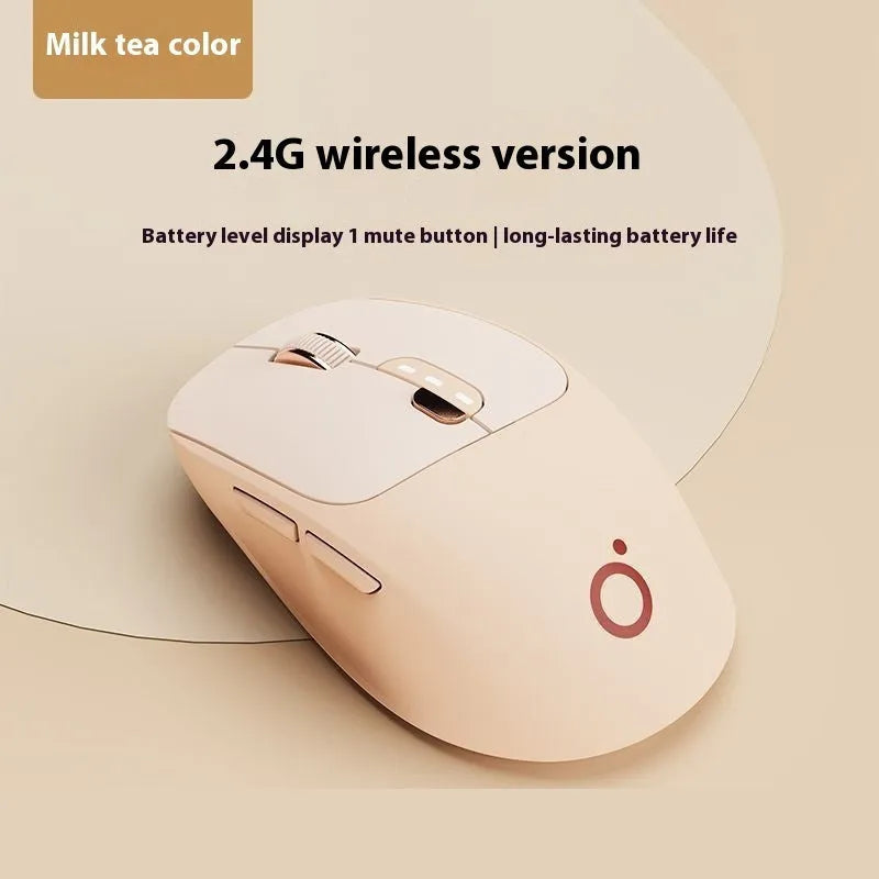 Mute wireless computer mouse in matcha green colour showing compact 110mm size with five buttons