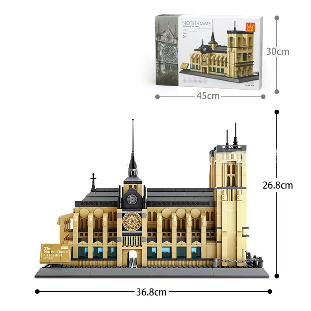 Wange ABS plastic small particle building blocks set with international architecture models