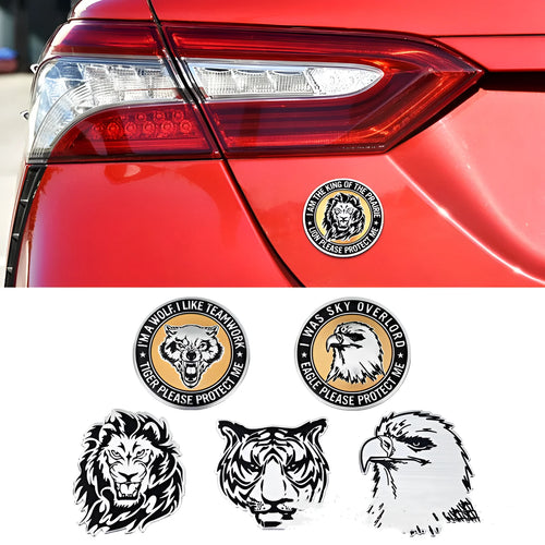Aluminium car body sticker decorative metal badge in various animal designs.