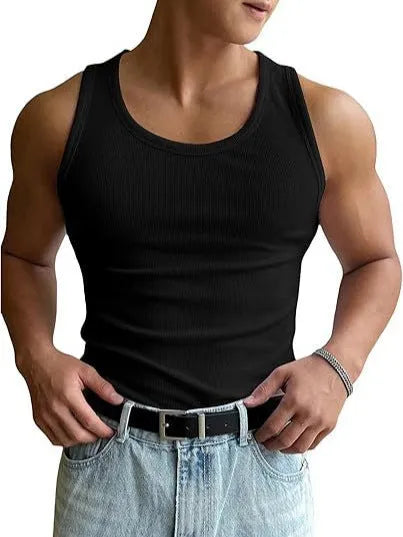 Men's tight-fit round neck workout t-shirt in polyester with wool lining