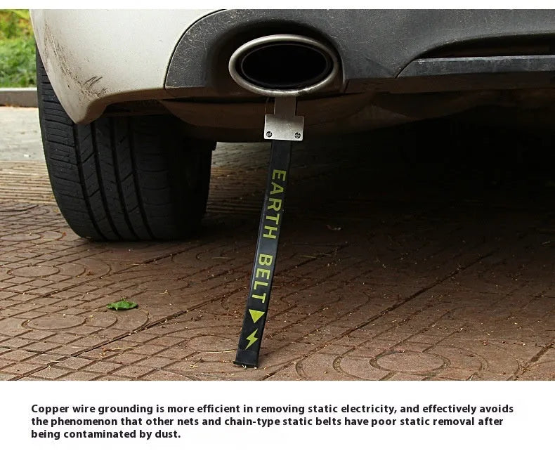 Black 370mm car electrostatic grounding chain with rubber and copper construction for vehicles