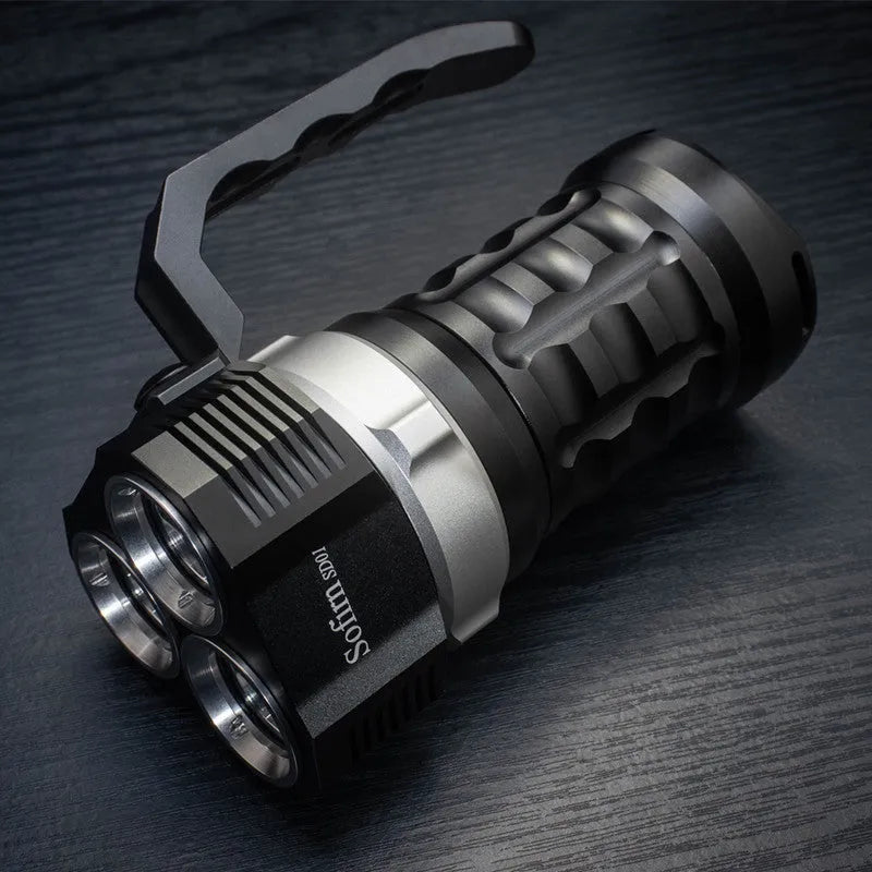 Aluminium alloy diving flashlight torch with waterproof design for outdoor and underwater use