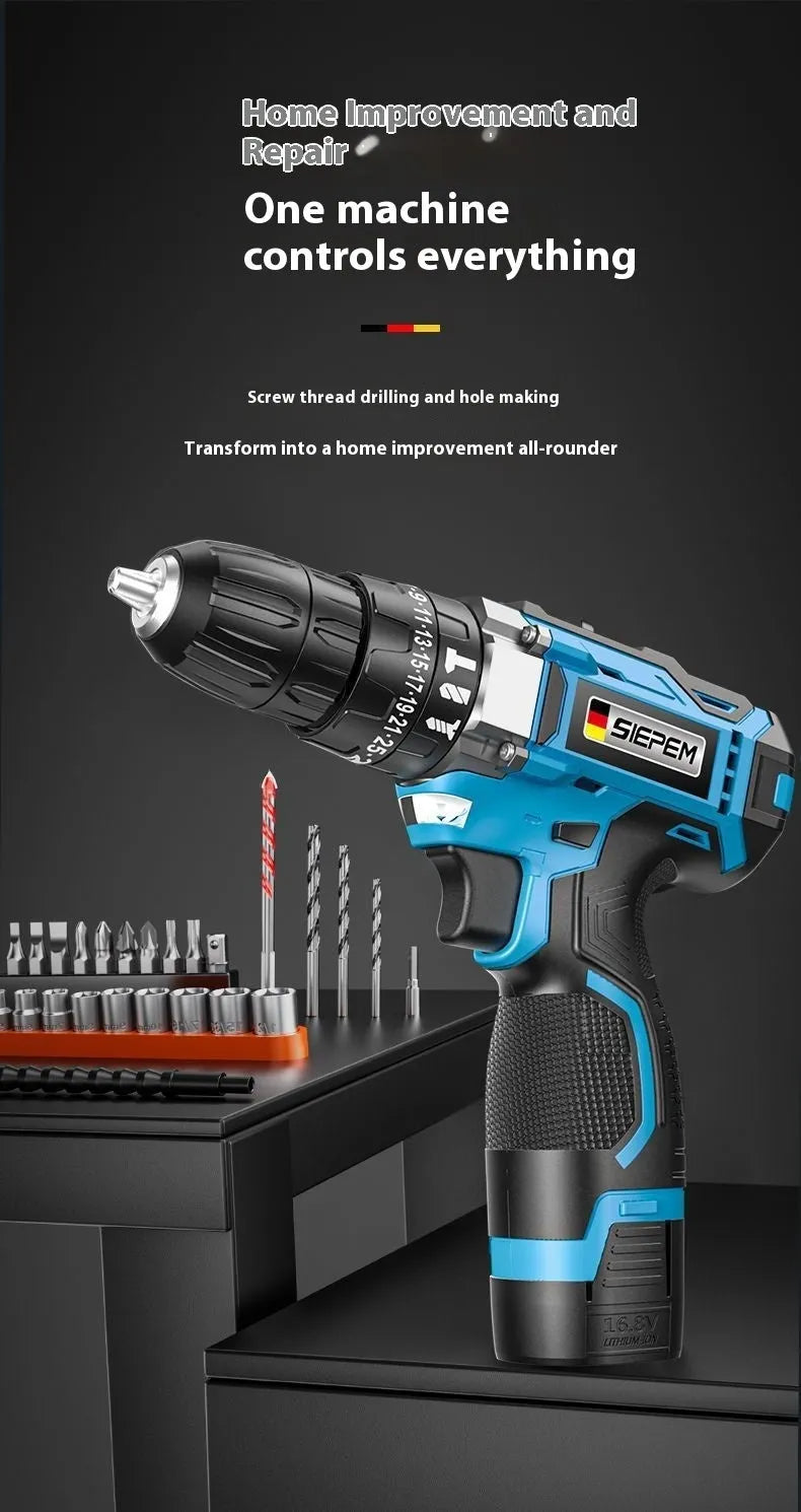 12V dual-speed impact pistol drill electric screwdriver with pistol grip and luxury packaging