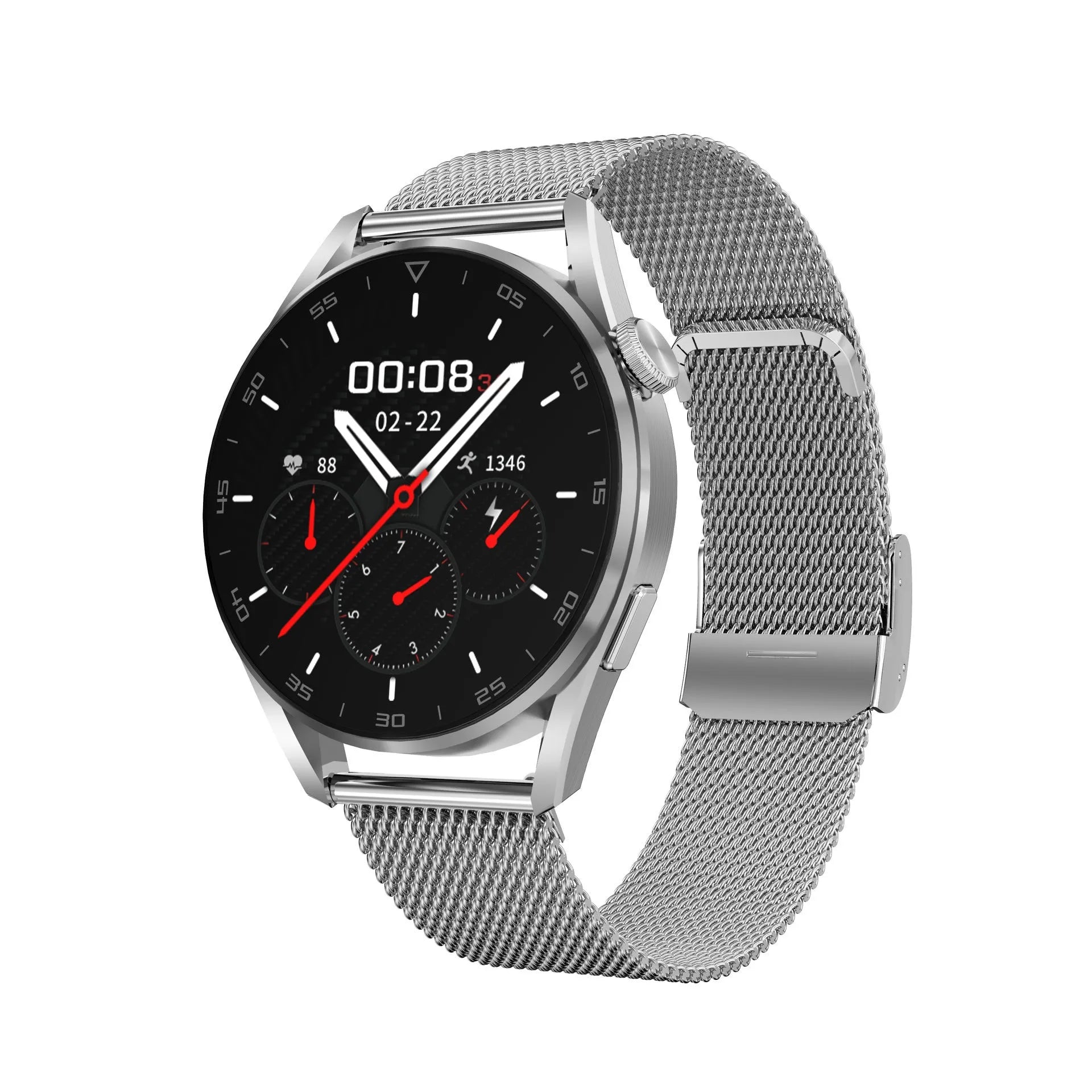 Smart watch with Bluetooth calling and scan code support on metal wristband