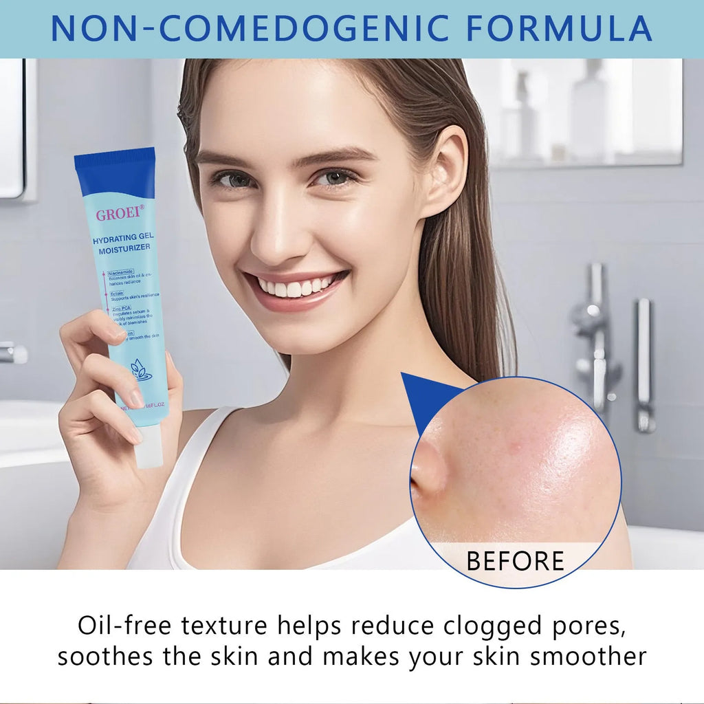 Moisturising facial gel with hyaluronic acid in 50ml packaging