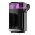 Black portable PTC heater with humidifier, 24cm tall with oscillating head and front-panel controls
