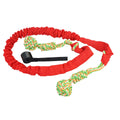 Cotton thread dog tug of war rope toy in black grey and red for teeth cleaning