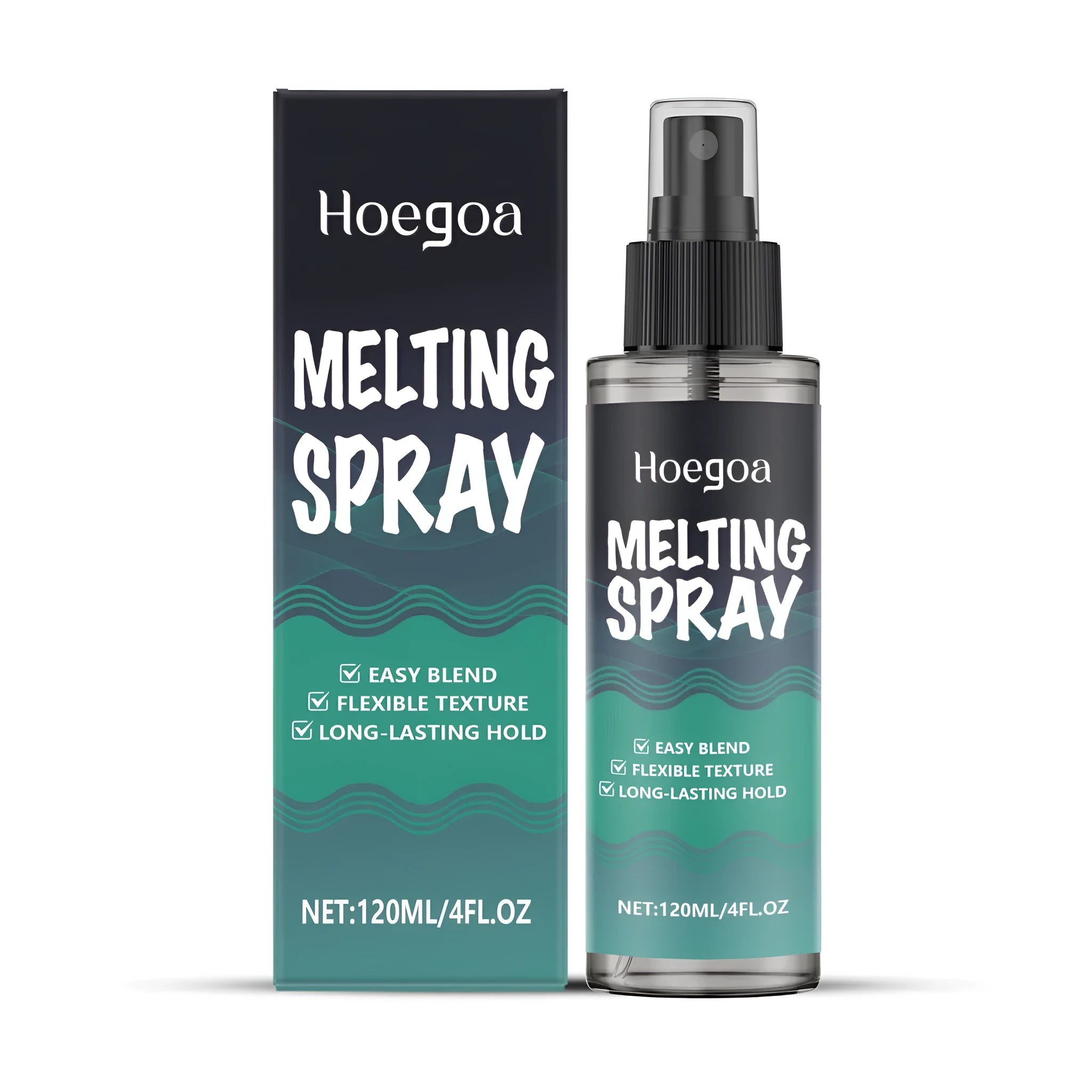 120ml bottle of clear gel-water hair styling spray with pump dispenser