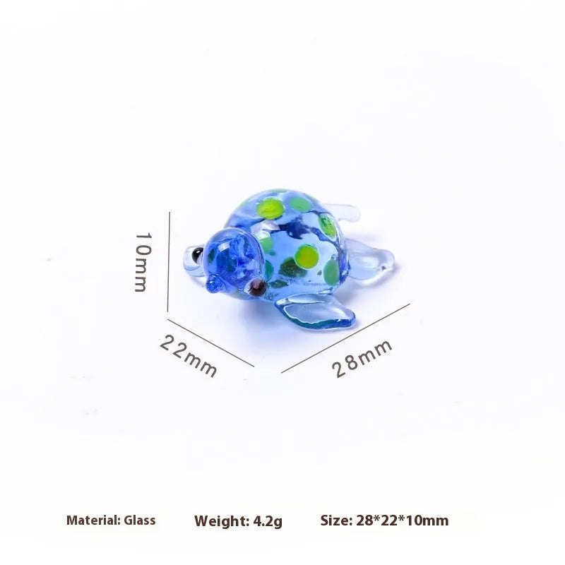 Geometric glass turtle desk ornament in modern design with six colour options