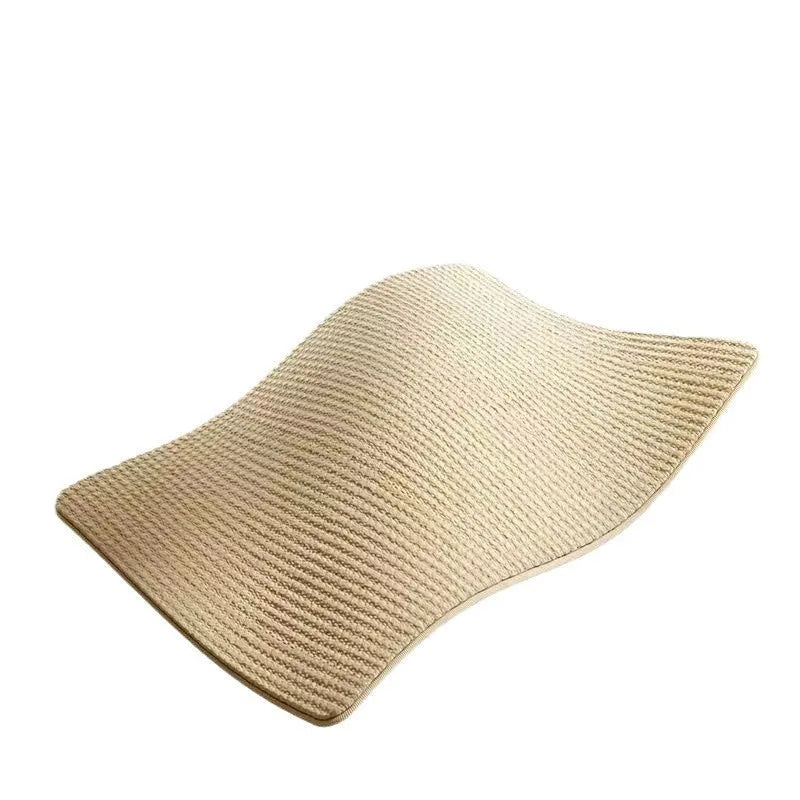 Sisal cat scratch board with wear-resistant blanket material in pastoral design