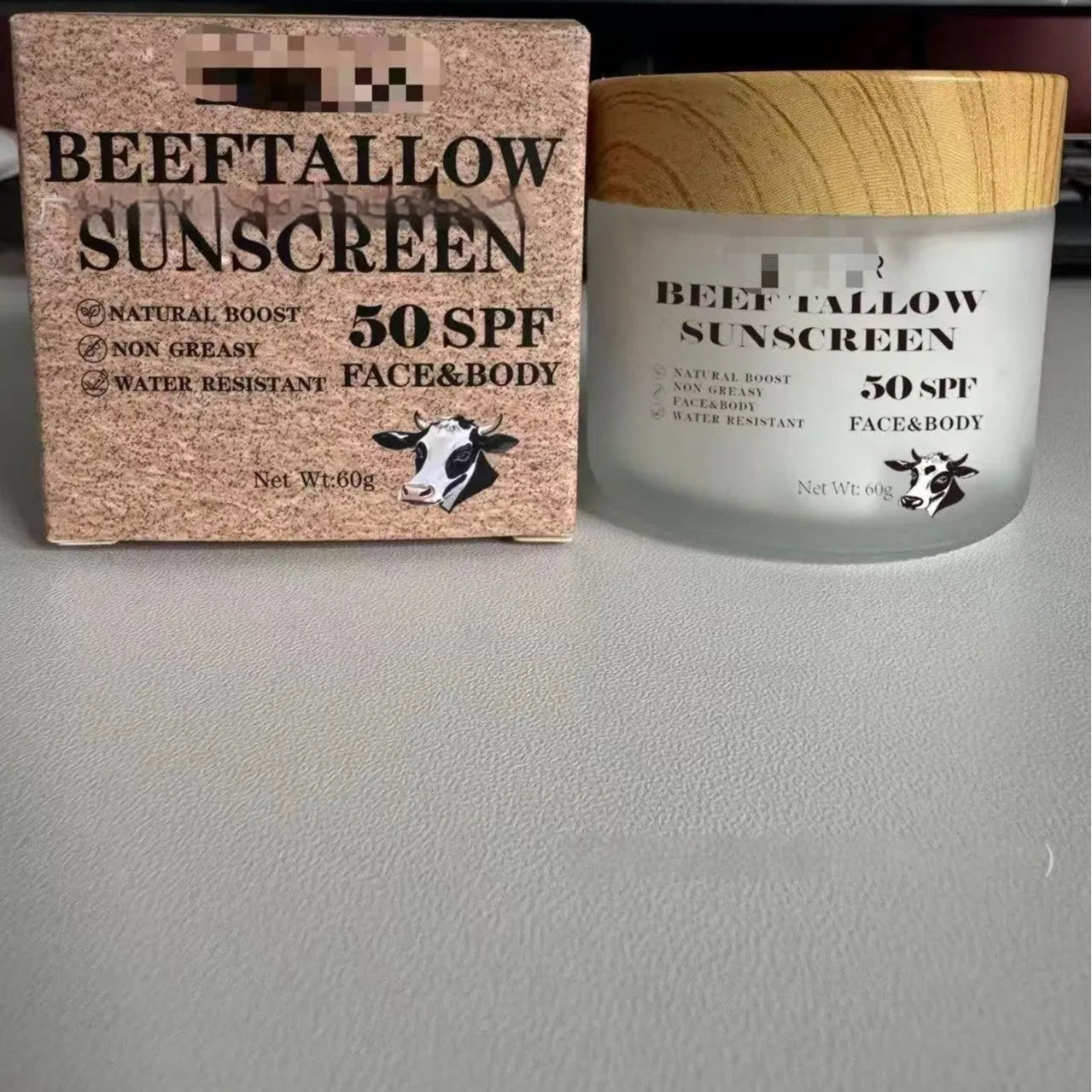 60g jar of beef tallow protective cream, waterproof and non-greasy formula for skin barrier protection.