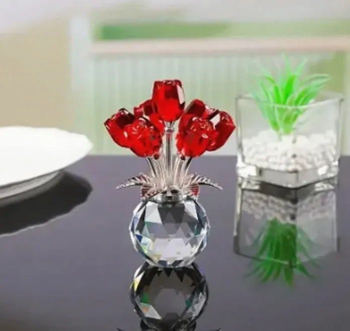 K9 crystal geometric rose decoration in multiple colour options including blue, red, purple, pink, yellow, green, and colourful