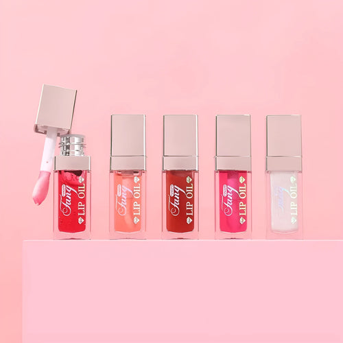Bright lip gloss mint lipstick tube in one of five shades with moisturising effect.