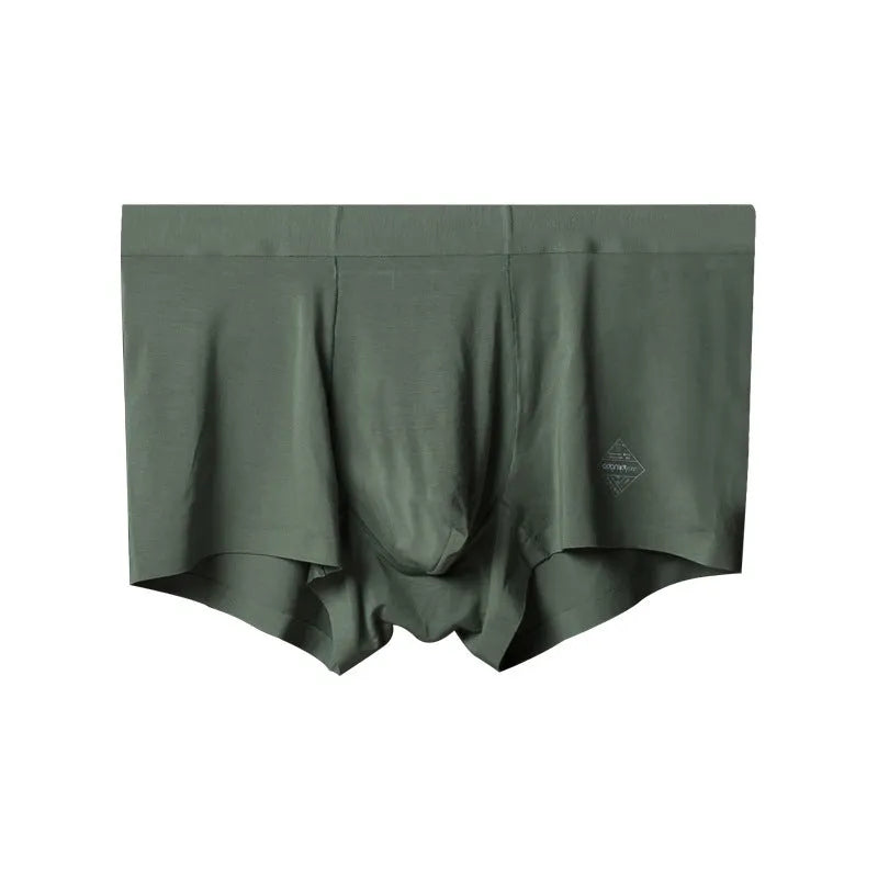 Men's seamless modal underwear in mid waist style showing hip lifting and body shaping design