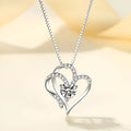 Women's simple heart-shaped 925 silver necklace in rose gold, yellow gold, or platinum colour finish.