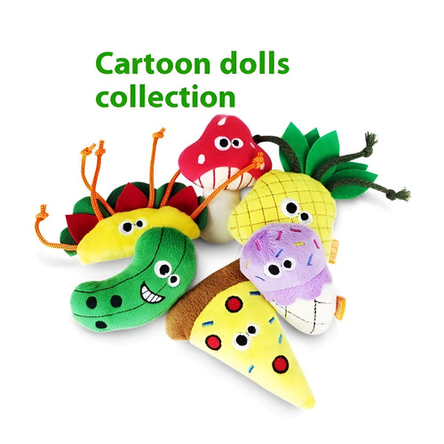Catnip plush pillow containing wooden insert for cat dental chewing, available in six shapes