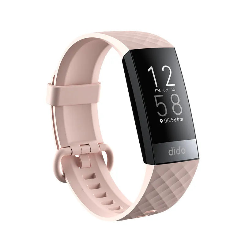Black smart bracelet with health monitoring for blood pressure, blood oxygen, heart rate and ECG
