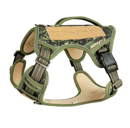 Working dog tactical chest strap in Oxford cloth with adjustable sizing for search and rescue patrol operations