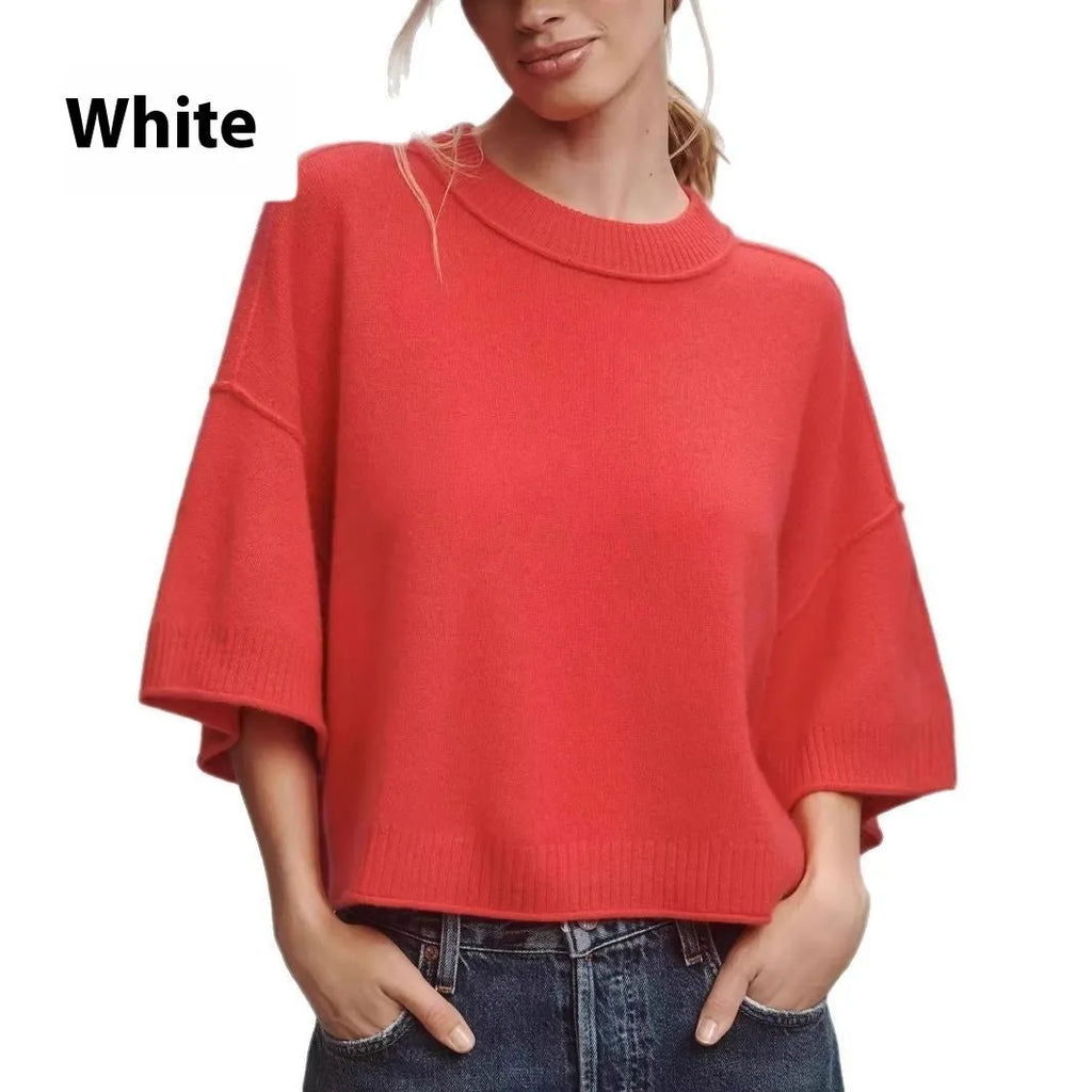 Red Hot Girl Style short T-shirt with an exposed navel cut, regular sleeves, and pullover design.