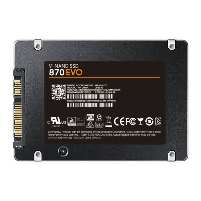 Samsung 870EVO 2.5-inch SATA internal solid state drive for PC and laptop storage upgrade.