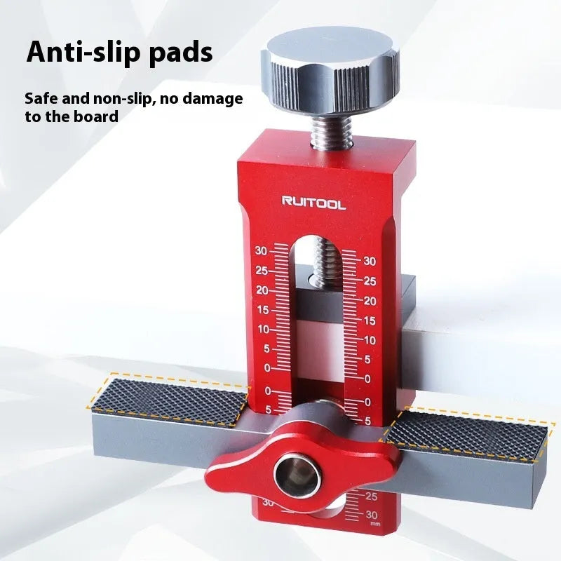 Aluminium alloy cabinet door installation aid with diamond-shaped hinge drilling template for woodworking